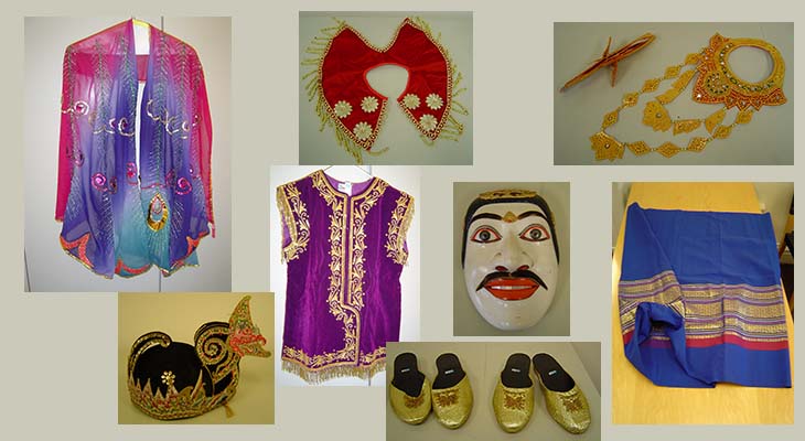 montage of dance costumes and accessories